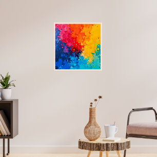 Affiche Art chaotique vibrant à l'aquarelle