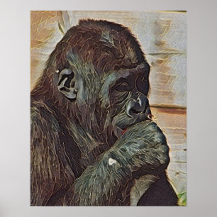 AFFICHE ART CHIMPANZÉ