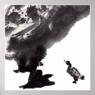 Affiche Art chinois avec motif de canard