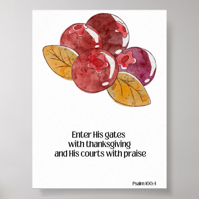 Affiche Art chrétien de Thanksgiving rustique (Devant)