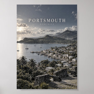 Affiche Art cinématique monochrome de la ville de Portsmou
