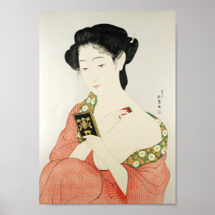 Affiche Art classique japonais de dame de geisha