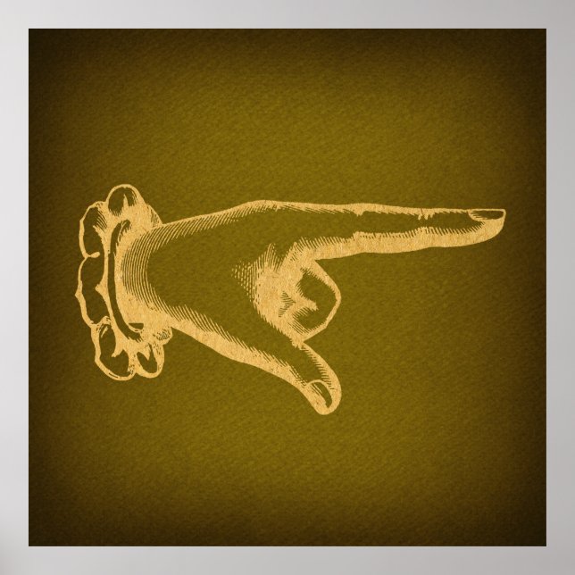 Affiche Art classique Retro Pointing Doigt Pointeur (Devant)