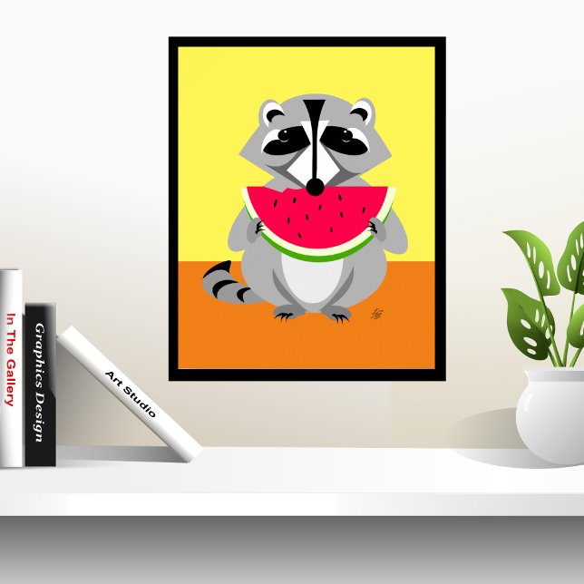 Affiche Art contemporain du Raccoon (Créateur téléchargé)