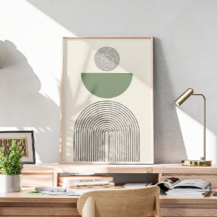 Affiche Art contemporain minimal avec arc géométrique