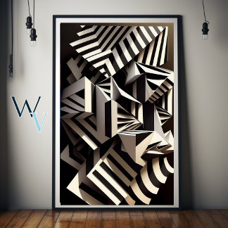 Affiche Art contemporain noir et blanc