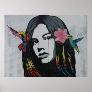 Affiche art cool dessin peinture femme art moderne dame