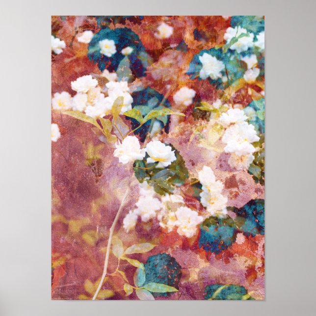 Affiche Art cool et tendance de motif de fleurs romantique (Devant)