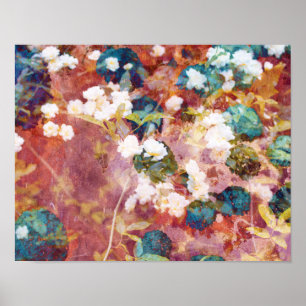 Affiche Art cool et tendance de motif de fleurs romantique
