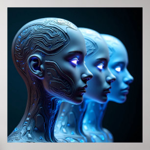 Affiche Art Cyberpunk Généré par l'IA - Audacieux et futur