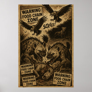Affiche Art d'avertissement de zone de chaîne alimentaire