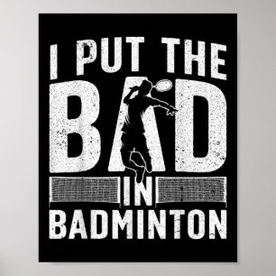 Affiche Art de badminton drôle pour hommes femmes sport de