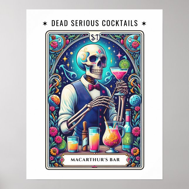 Affiche Art de bar de tarot  (Devant)