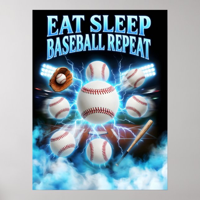 Affiche Art de baseball bootleg vintage (Devant)