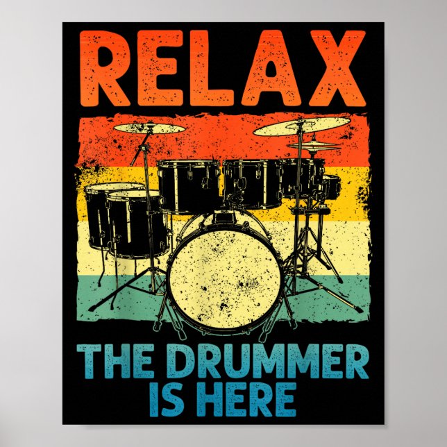 Affiche Art de batterie drôle pour hommes femmes Drumline  (Devant)
