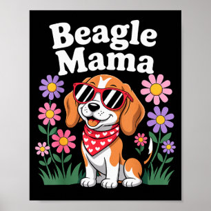 Affiche Art de Beagle drôle pour femmes filles maman Beagl