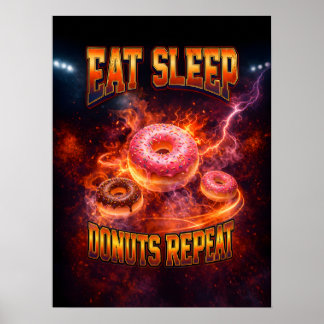 Affiche Art de beignet néon flamboyant