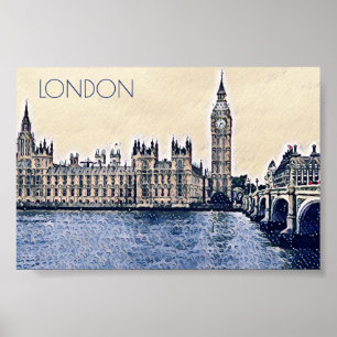 Affiche Art de Big Ben London Watercolor