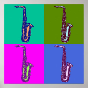 Affiche Art de bruit de saxophone d'alto