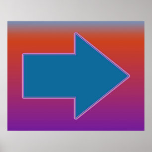 Affiche Art de bruit une flèche au bleu droit au-dessus du