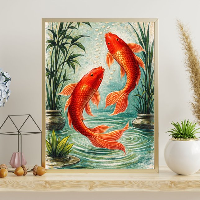 Affiche art de carpe koï | illustration de carpe koï | jap (Créateur téléchargé)
