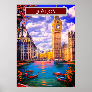 Affiche Art de carte postale de voyage à Londres, Art de v