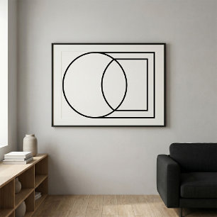 Affiche Art de cercle carré abstrait moderne