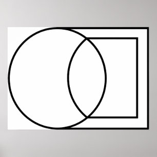 Affiche Art de cercle carré abstrait moderne