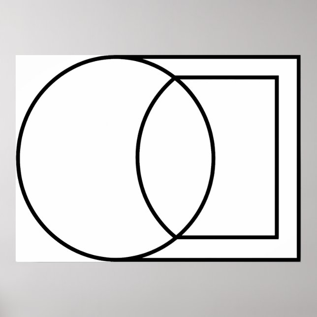 Affiche Art de cercle carré abstrait moderne (Devant)