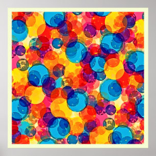 Affiche Art de chaos de couleur de cercles superposés