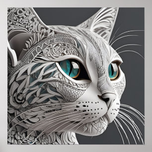Affiche art de chat de gustav klimt