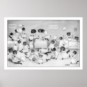 Affiche Art de chat par Louis Wain 1900