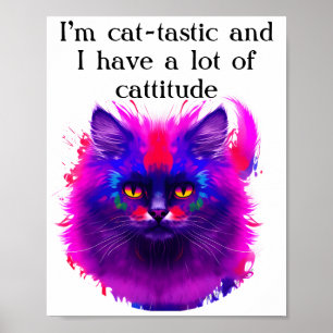 Affiche Art de chat peint coloré personnalisé