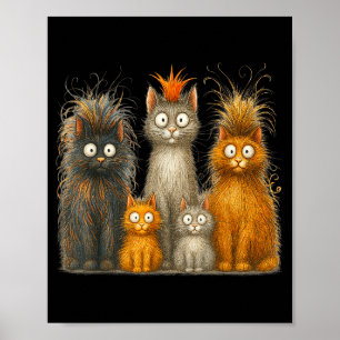 Affiche Art de chat rétro fou drôle cadeau chaton hommes f
