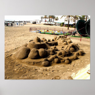 Affiche art de châteaux de sable sur la plage de Marbella