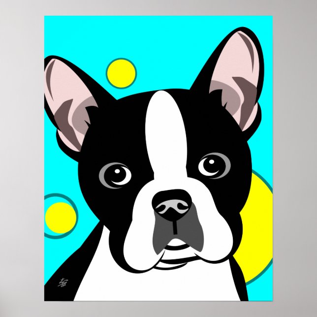 Affiche Art de chien Boston Terrier (Devant)