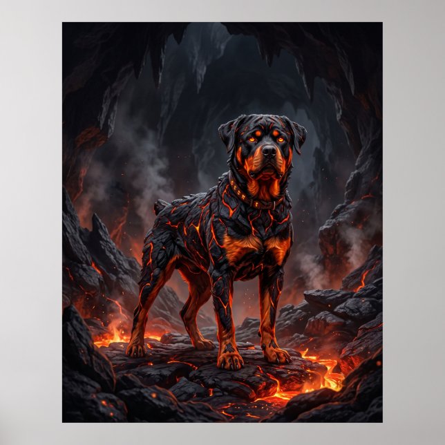 Affiche Art de chien Rottweiler de forge en fusion (Devant)