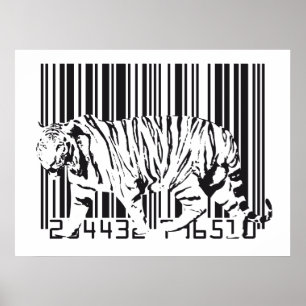 Affiche Art de code barres de tigre