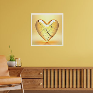 Affiche Art de cœur brisé doré
