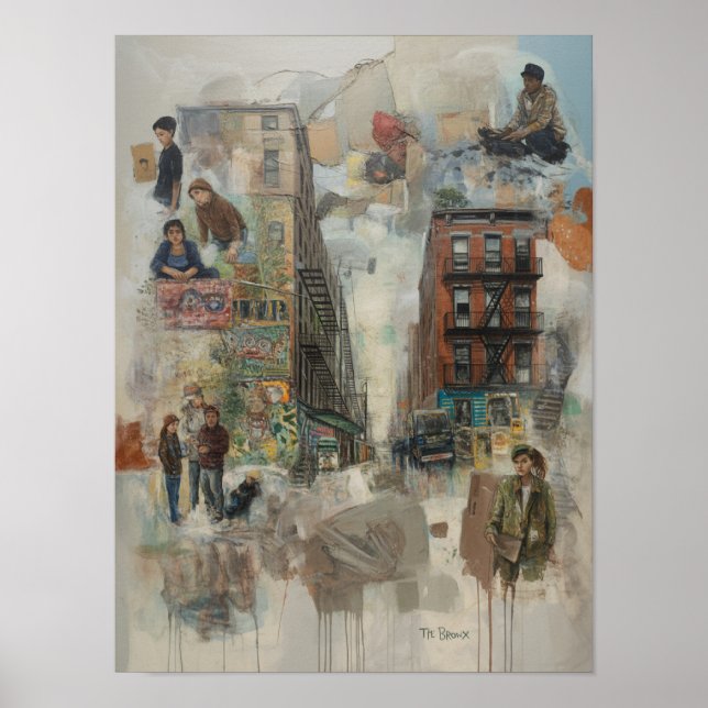 Affiche Art de collage de graffiti du Bronx (Devant)