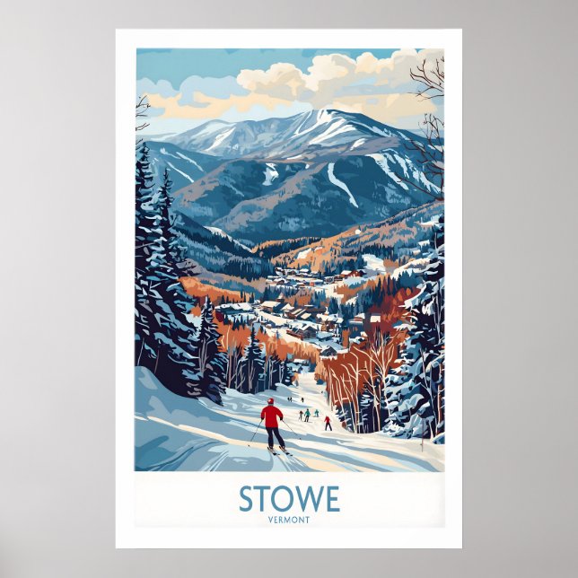Affiche Art de course de ski du Vermont 1 (Devant)