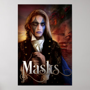 Affiche Art de couverture de livre pour des masques par