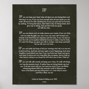 Affiche Art de craie SI citation par Rudyard Kipling 1895