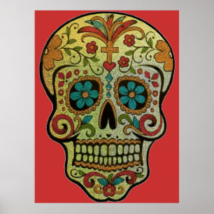 Affiche Art de crâne en sucre, Jour des morts