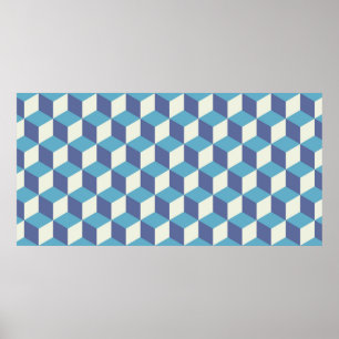 Affiche Art de cube Vintage motif sans couture, buste abst