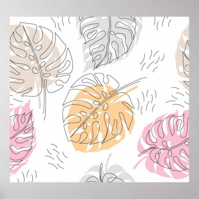 Affiche Art de dessin de ligne de monstère exotique (Devant)