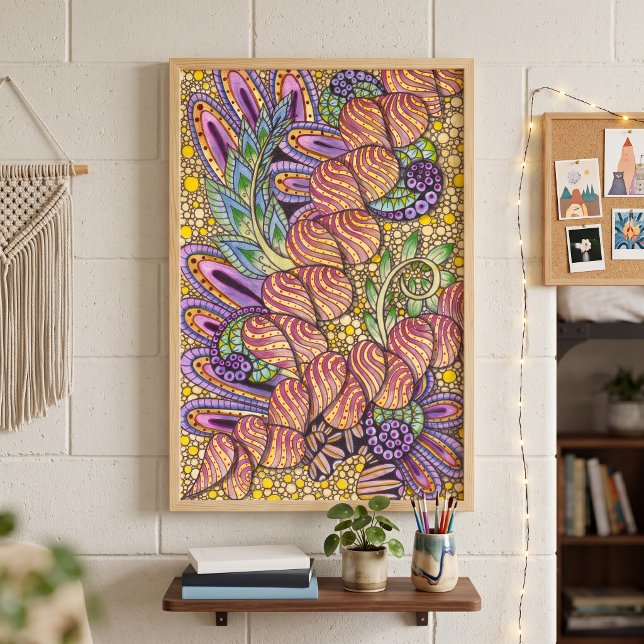 Affiche Art de doodle zen boho psychédélique complexe vibr (Créateur téléchargé)