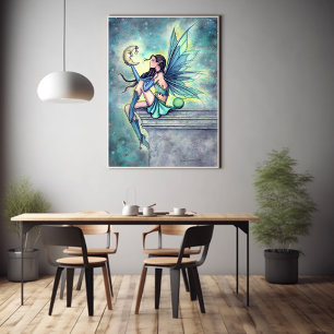 Affiche Art de fée ami de la lune par Molly Harrison