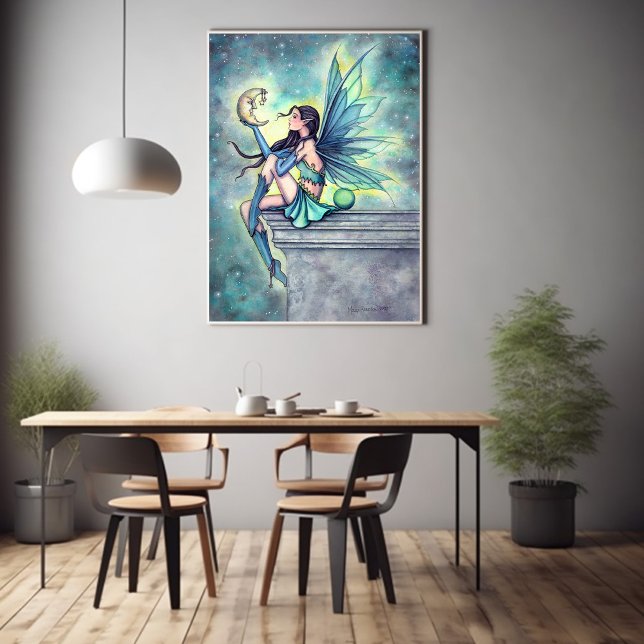 Affiche Art de fée ami de la lune par Molly Harrison (Créateur téléchargé)