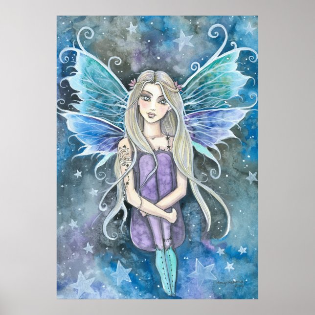 Affiche Art de fée de la galaxie bleue par Molly Harrison (Devant)
